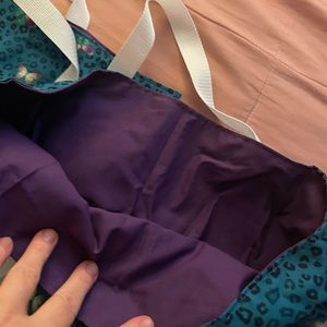 Purple & teal with butterflies grocery bag